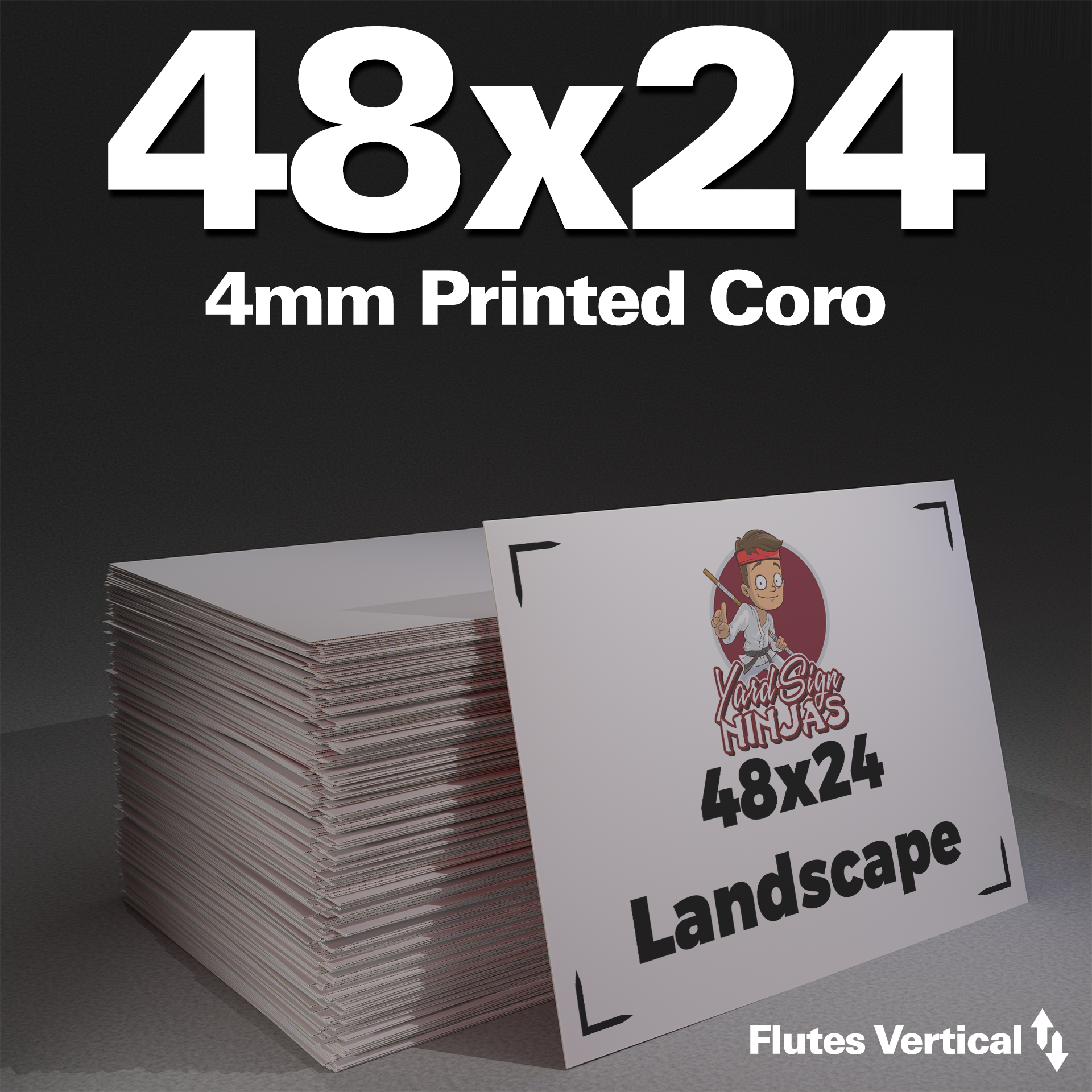 Upload Design - 48x24 White Coro - Yard Sign Ninjas
